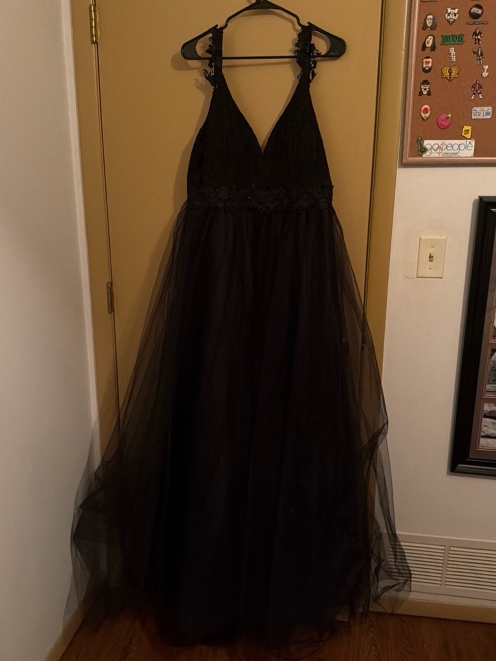 Ever Pretty Black Lace & Tulle Halter V-Neck Gown